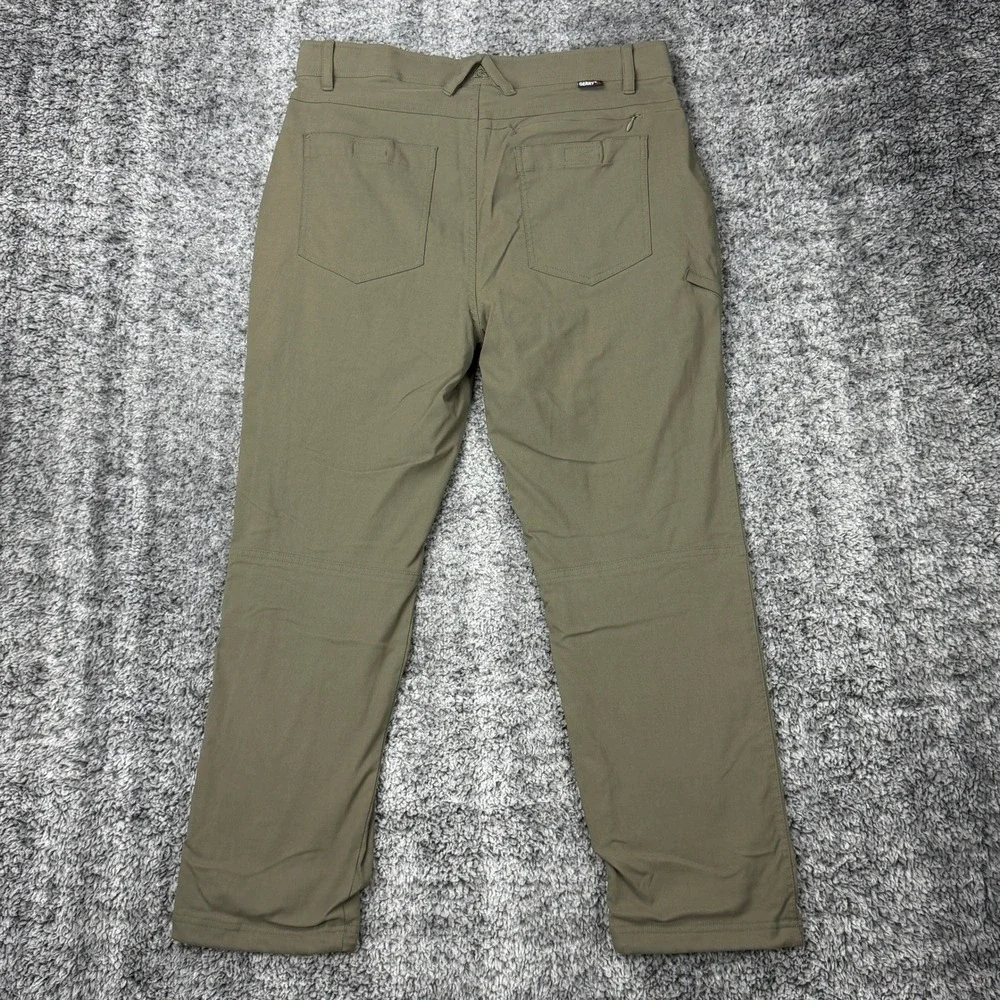 Gerry Men's W33xL27 Khaki Cargo Pants Outdoor Zip Pockets Hiking Camping Utility